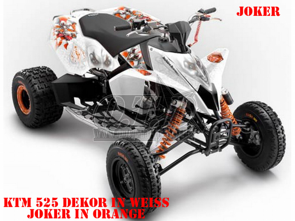 Joker Background White, Joker color Black-White for KTM Quad SX/XC 450/505/525